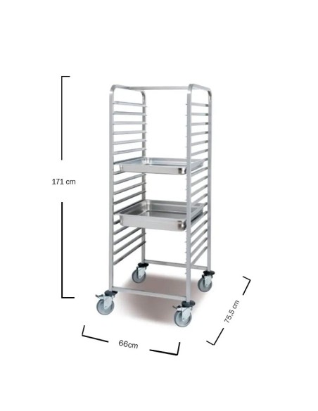 Carro para Cubetas GN 2/1 66x75,5x171cm- Pujadas