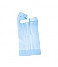 Babero con bolsillo de celulosa plastificado azul 36x64cm (500uds)