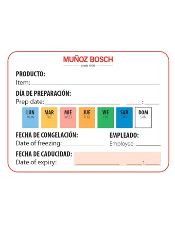 Etiqueta Control Alimentario 80x60mm (500Uds)