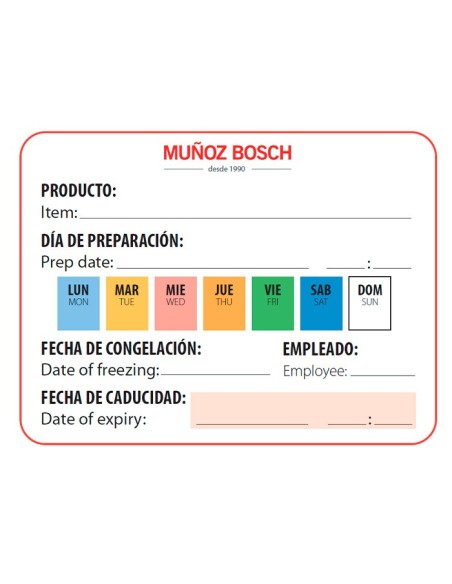 Etiqueta Control Alimentario 80x60mm (500Uds)