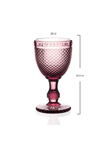 Copa cristal relieve rosa CASUAL GLASS 300ml (6Ud) 2
