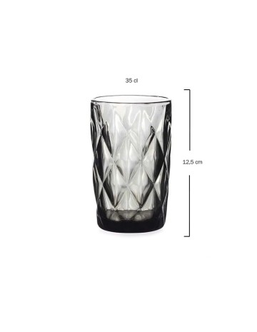 Vaso Alto Vidrio Relieve VINTAGE Gris 35cl - Muñoz Bosch 2