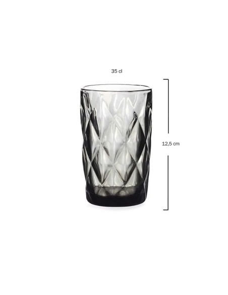 Vaso Alto Vidrio Relieve VINTAGE Gris 35cl - Muñoz Bosch