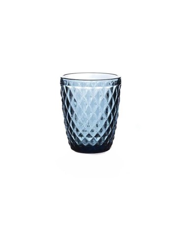 Vaso Bajo Vidrio Relieve VINTAGE Azul 27cl - Muñoz Bosch