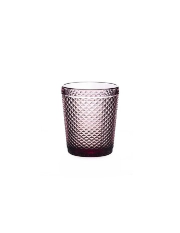 Vaso Bajo Vidrio Relieve VINTAGE Rosa 28cl - Muñoz Bosch
