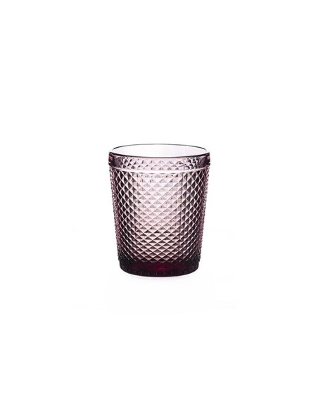 Vaso Bajo Vidrio Relieve VINTAGE Rosa 28cl - Muñoz Bosch