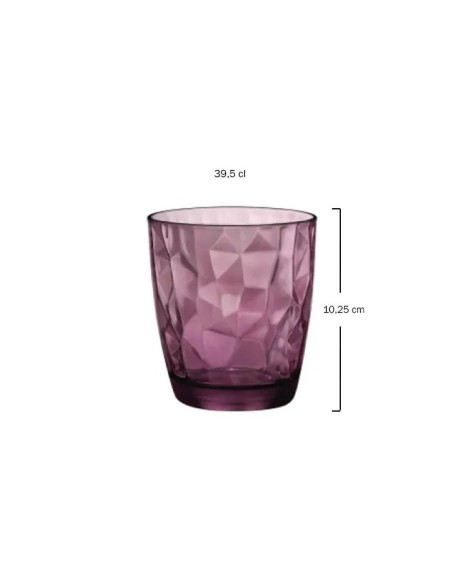 Vaso morado 38,5cl DIAMOND de Vajilla LLorca (6uds)