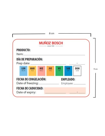 Etiqueta Control Alimentario 80x60mm (500Uds) 2