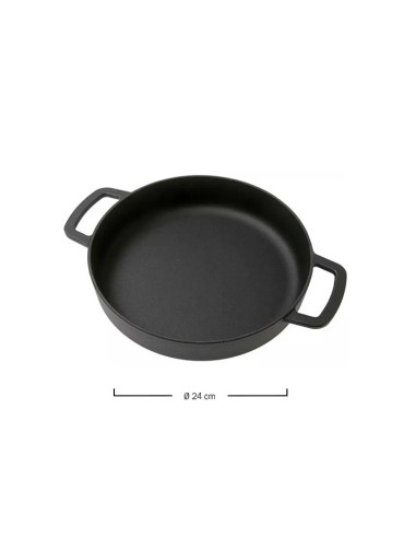 Cacerola baja hierro fundido negro de Irual