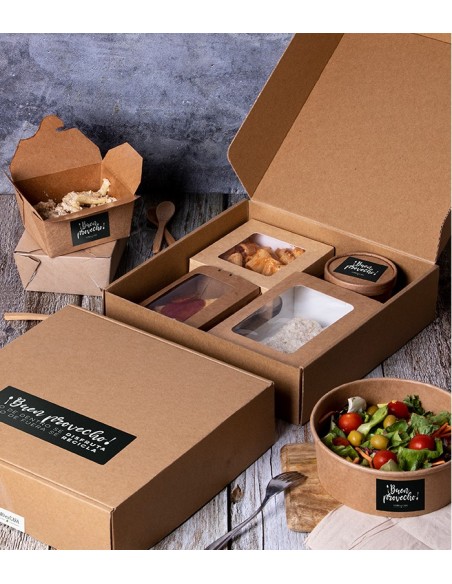 Caja kraft take away automontable (600uds)
