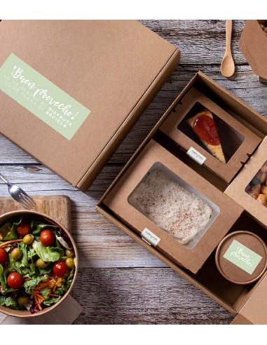 Caja kraft take away automontable (600uds)