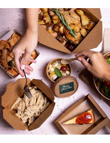 Caja kraft take away automontable (600uds)