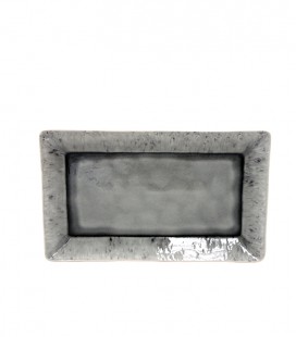 Bandeja rectangular gris 33,5x17,5cm "MADEIRA"