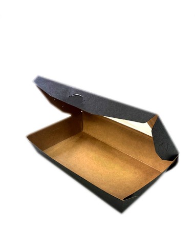 Envase Kraft bisagra con ventana antivaho