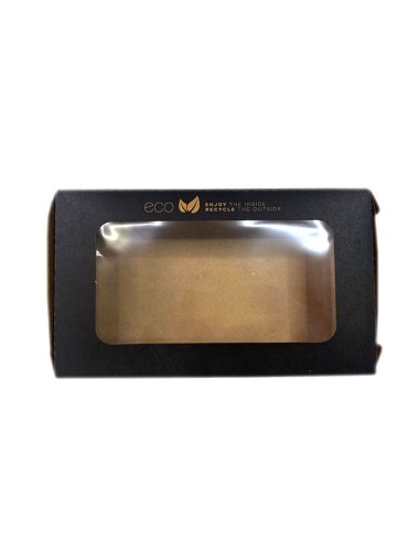 Envase Kraft bisagra con ventana antivaho