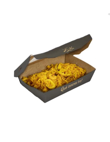 Envase Kraft bisagra con ventana antivaho