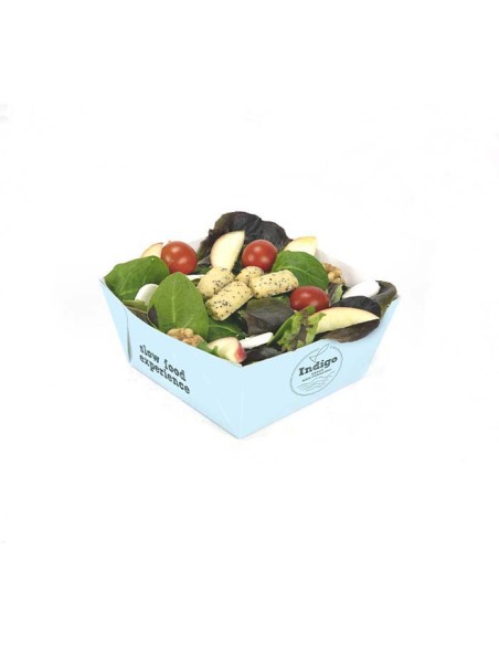 Bol cuadrado kraft + tapa antivaho “Showcase” (1000uds)