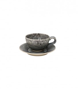 Taza de té 0,25l y platillo gris "MADEIRA" (6uds)