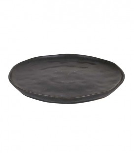 Plato redondo stoneware negro Ø26x2cm "SUCRO" (18uds)
