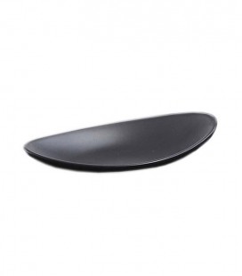 Fuente oval melamina 28x15x30cm negra (1ud)