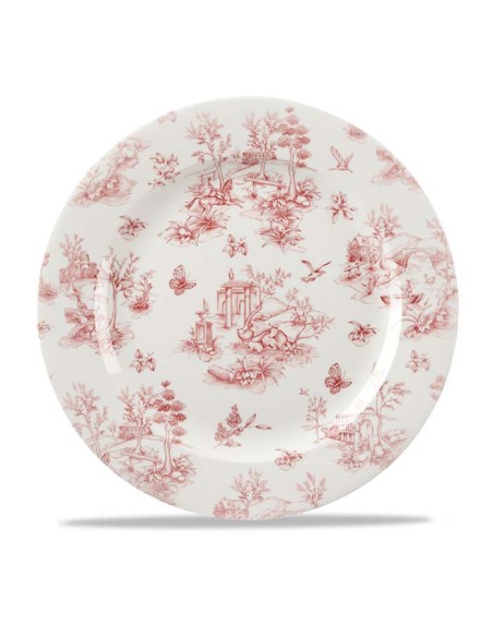 Plato 30,5cm "VINTAGE PRINTS TOILE CRANBERRY" (6uds)