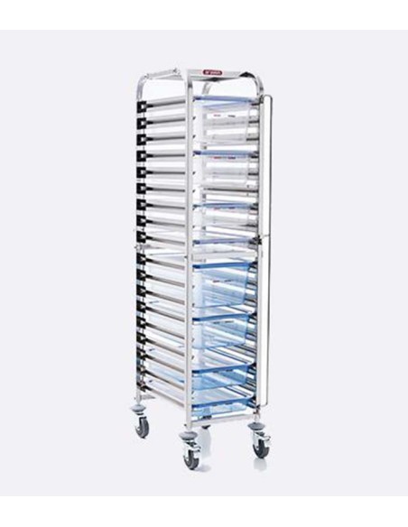 Carro para cubetas GN 18 guías 55x38x175cm