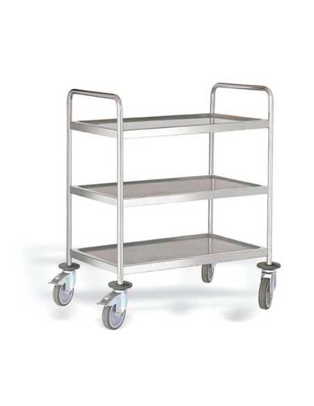 Carro de servicio 3 niveles inox 101,5x88x58cm