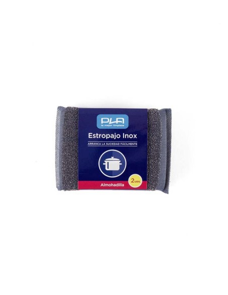 Pack 2 Uds estropajo almohadillado acero inoxidable