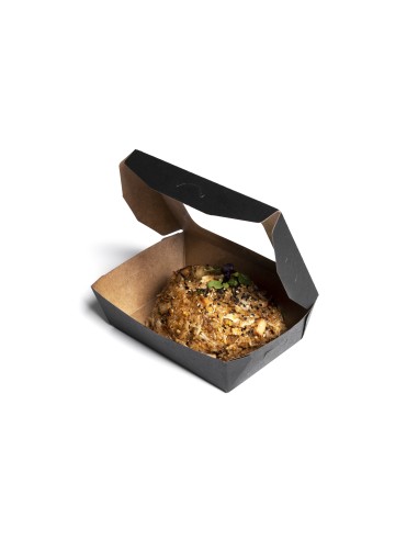 Envase Kraft bisagra con ventana antivaho