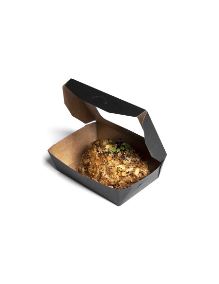 Envase Kraft bisagra con ventana antivaho