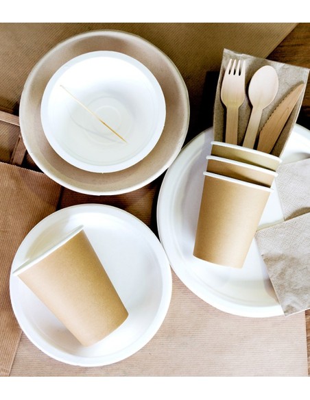 Vaso de cartón kraft 240ml (1000Uds)