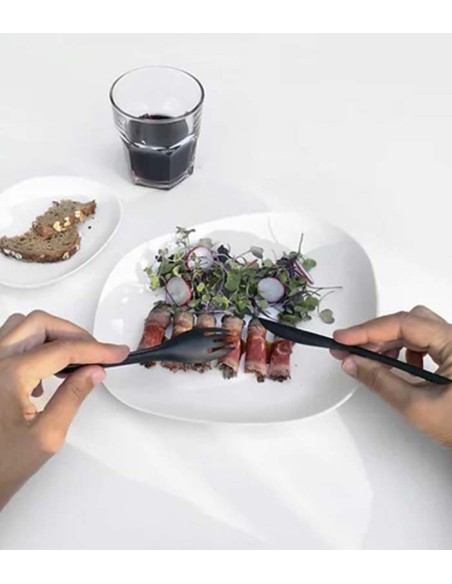 Tenedor EKO Fork Black 17,7x2,8x1cm (50Uds)