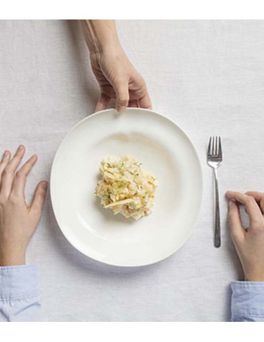 Plato hondo shell line vidriado 25x26cm (4Uds)