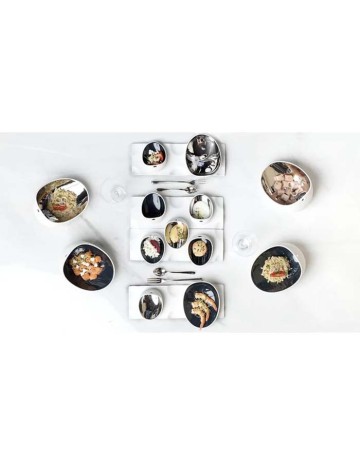 Bol negro L Jomon 18x14x9cm (4Uds) 2