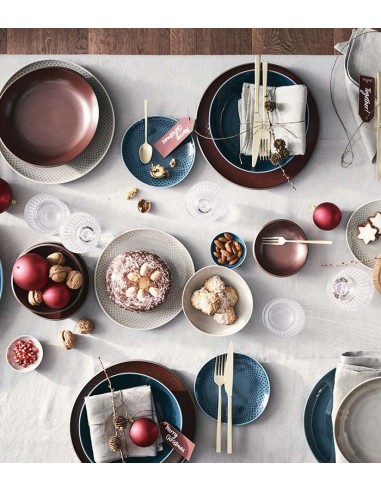 Plato llano gris perla Junto 22cm (6Uds)