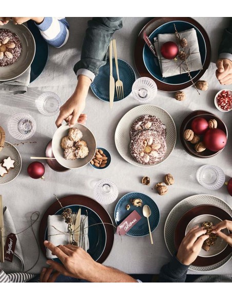 Plato llano gris perla Junto 22cm (6Uds)