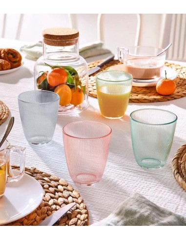 Vaso gris alto Stripy 31cl (6Uds)