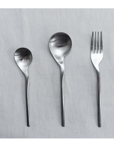 Cuchara postre plata mate Rama (12Uds)