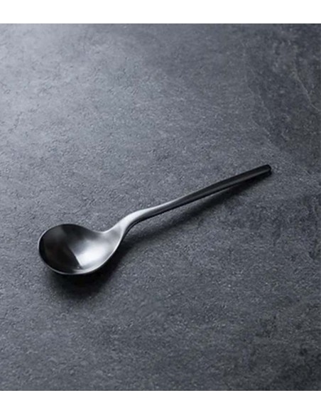 Cuchara negro mate Rama (12Uds)