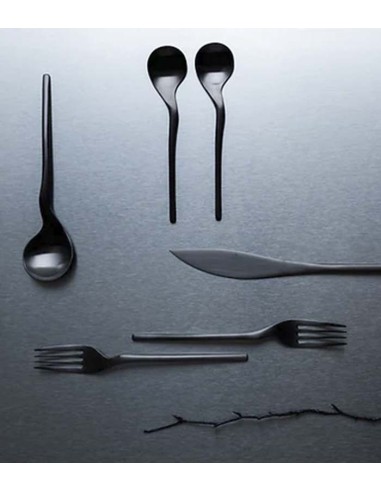 Cuchara negro mate Rama (12Uds)