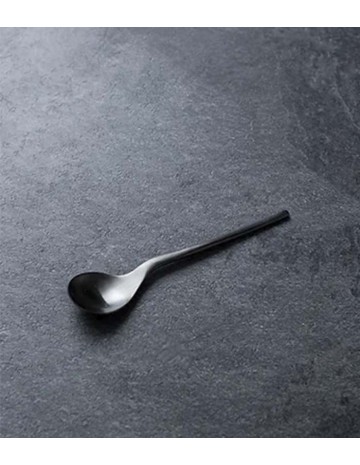 Cuchara postre negro mate Rama (12Uds) 2