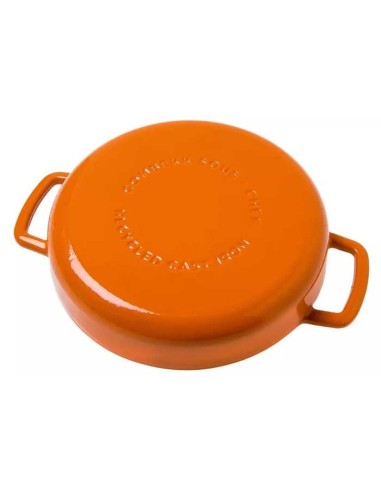 Cacerola baja hierro fundido naranja