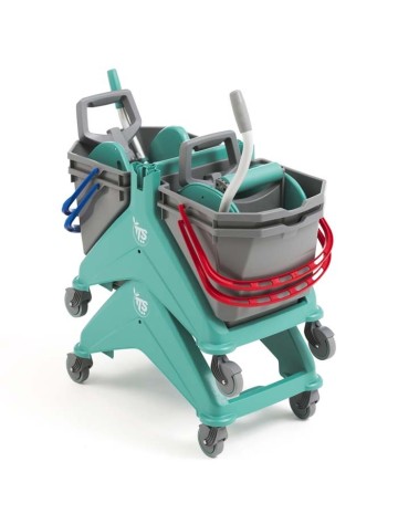 Carro fregona 2 cubos 15L con prensa wiz Gris 2