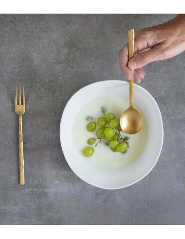 Tenedor mesa 2 púas vintage gold "Kodai" (12Uds)