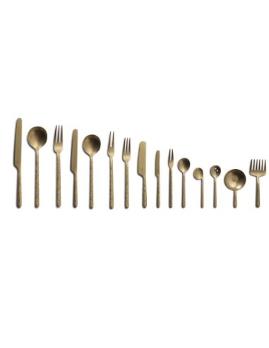 Tenedor mesa 2 púas vintage gold "Kodai" (12Uds)