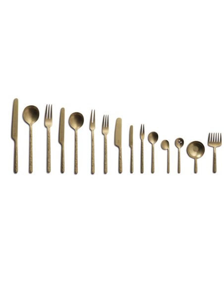 Tenedor mesa 2 púas vintage gold "Kodai" (12Uds)