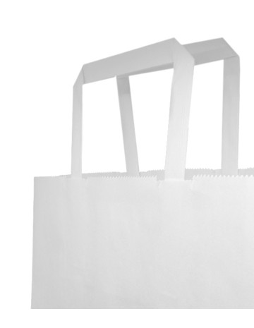 Bolsa blanca papel asa plana base ancha 260x120x350mm - MB 2