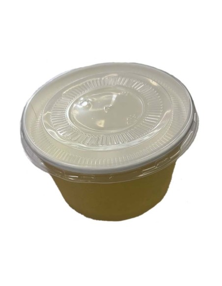 Tarrina de cartón kraft + tapa PP translúcida (500uds)