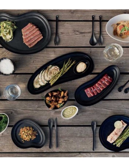 Plato melamina negro “KAROLA” 20x17x1,7cm (24Uds)