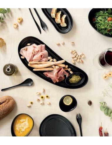 Plato melamina negro “KAROLA” 20x17x1,7cm (24Uds)